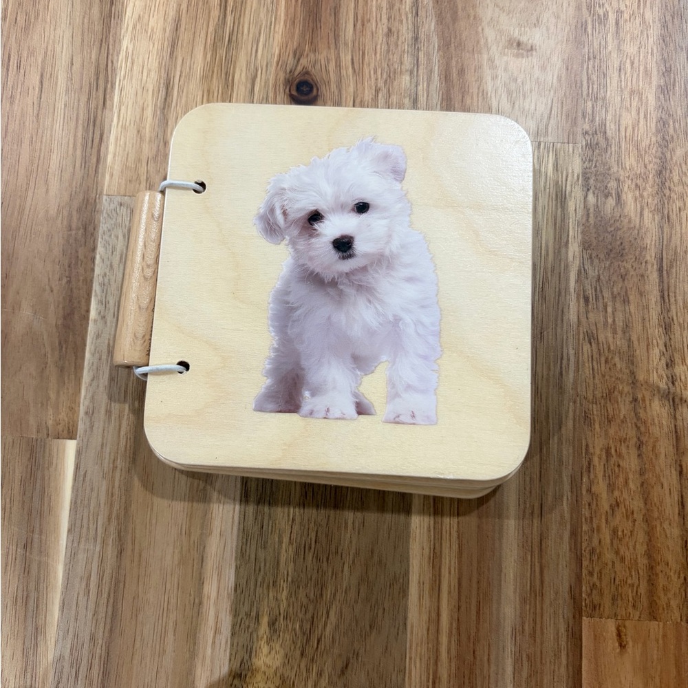 🖤Monti Kids Wooden Montessori Photo Album - Animals